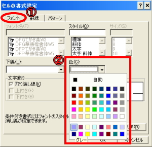 セルの書式設定ダイアログボックス