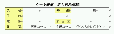 表・設定前